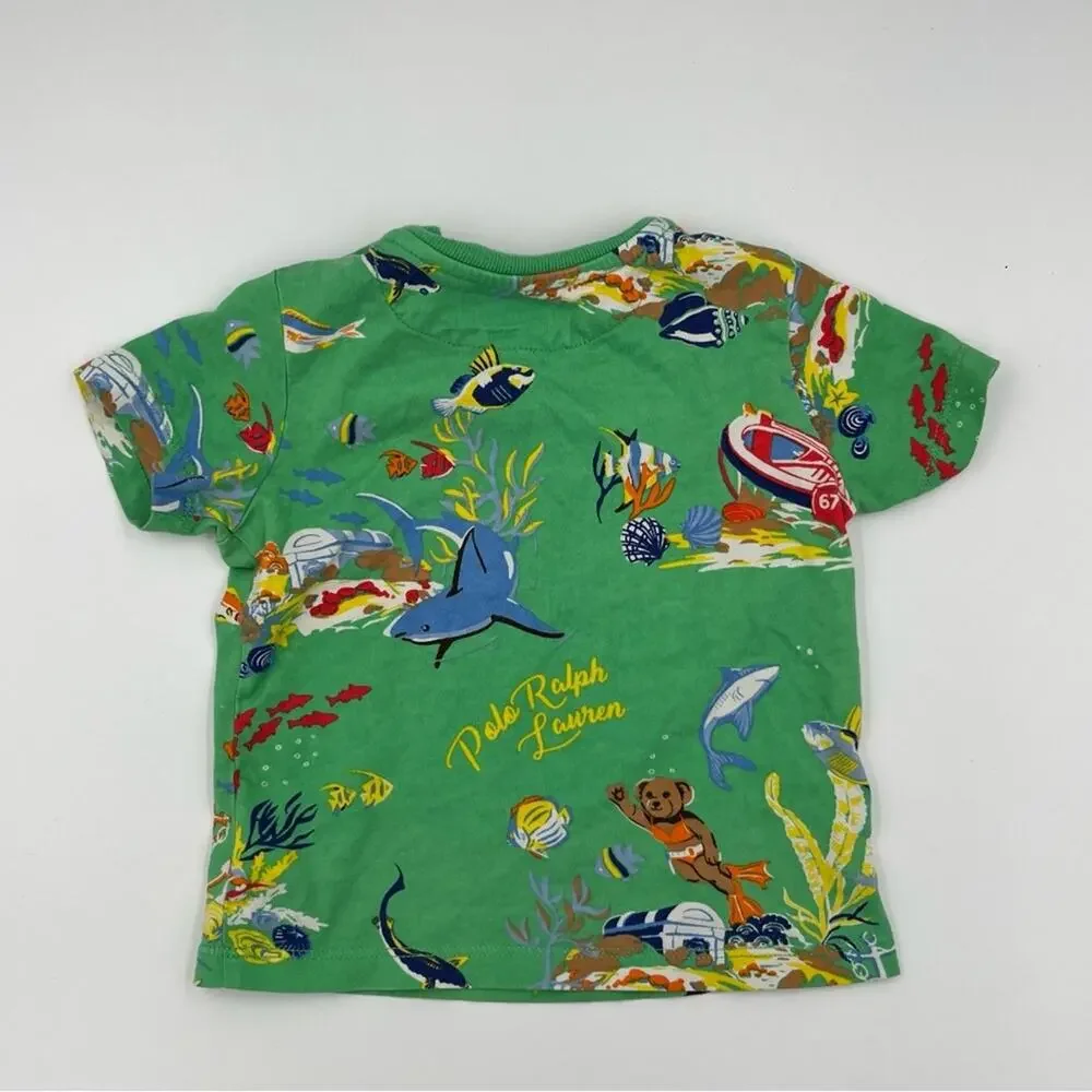 Ralph Lauren Green Ocean Adventure Baby Tee 12 Months